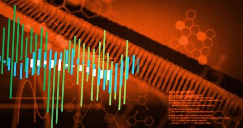 Futuristic Data Cable Pulsing with Neon Waveform and Hexagonal Interface