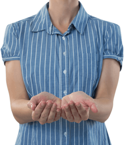 Caucasian Woman Hands Cupped Forward Transparent Background Symbol - Download Free Stock Videos Pikwizard.com