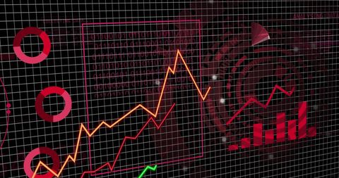 dynamic financial data visualization on grid background - Download Free Stock Images Pikwizard.com