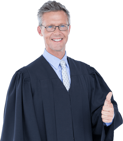 Transparent Smiling Male Lawyer Giving Thumbs Up
