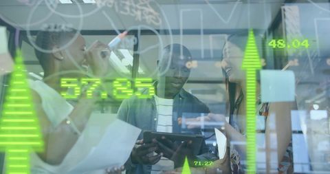 Collaborative Teamwork Analyzing Financial Data with Digital Interface