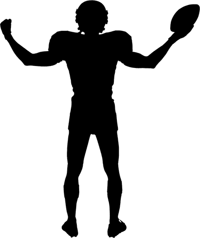 Transparent silhouette of american football player vector