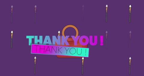 Vibrant Thank You Note with Art Supplies Theme