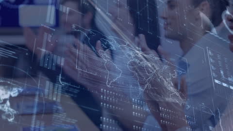 Global Business and Data Network Interface Animation