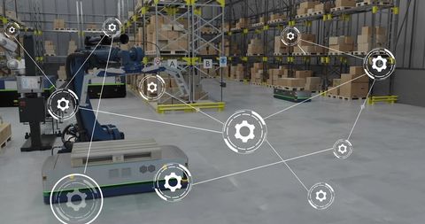 Smart warehouse with iot connectivity and robotic automation