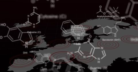 futuristic science data visualization over world map - Download Free Stock Images Pikwizard.com
