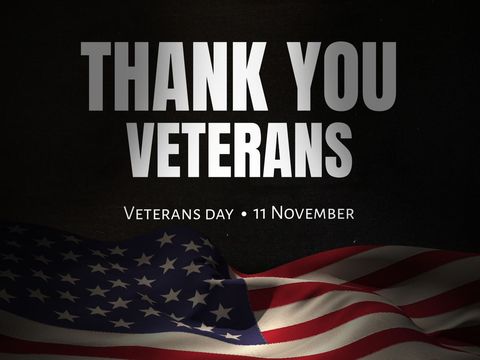 Thank You Veterans Tribute with Shining American Flag