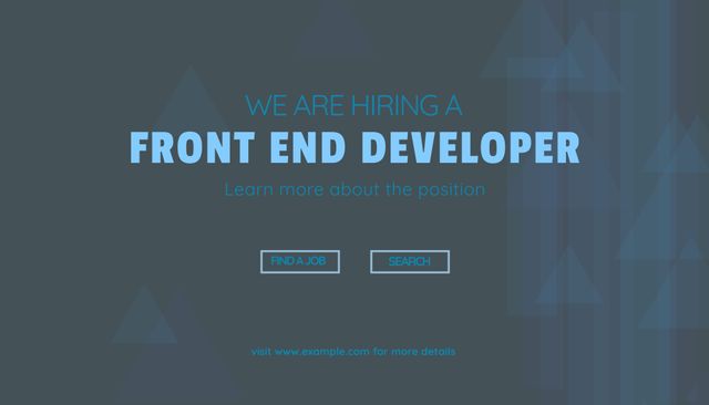 We Are Hiring Front End Developer Recruitment Notice - Download Free Stock Templates Pikwizard.com