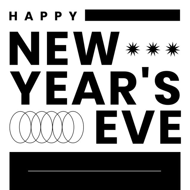Composition of happy new years eve text over white background. New years eve and celebration concept digitally generated image.