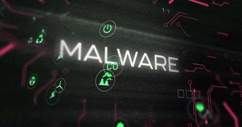 Abstract Visualization of Cybersecurity Threat with Malware Icons