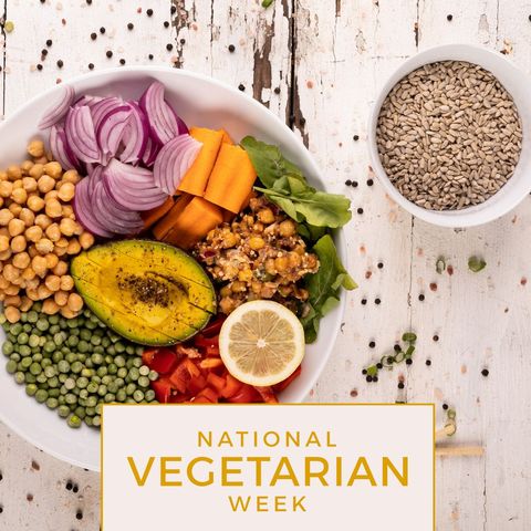 Healthy Vegetarian Bowl with Fresh Ingredients for National Vegetarian Week