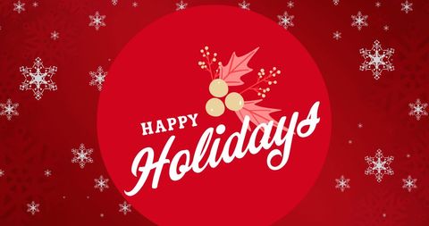 Festive Holiday Greeting Card with Snowflakes and Text