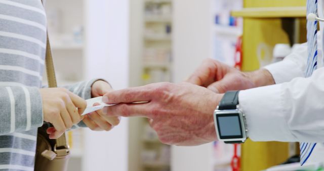 Pharmacist explaining prescriptions to customer in pharmacy 4k