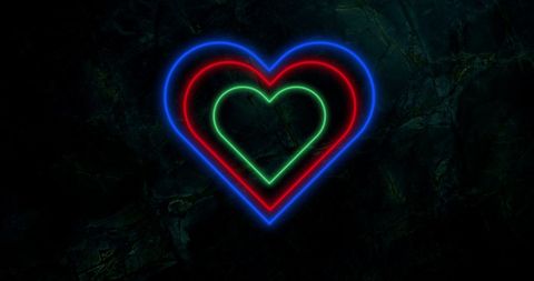 Glowing Neon Hearts on Dark Background for Valentine's Day - Download Free Stock Images Pikwizard.com
