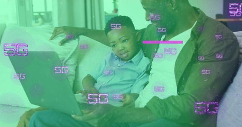 Father and Son Exploring Technology Together