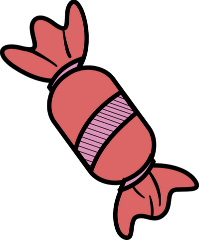 Colorful wrapped candy with transparent background in minimalist design