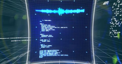 futuristic screen with digital code and data visual visualizations - Download Free Stock Images Pikwizard.com