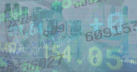 Futuristic Financial Data with Digital Interface Elements