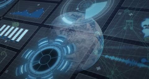 Futuristic Digital Data Analysis Over Globe