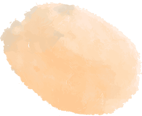 Soft peach watercolor abstract blotch on transparent background