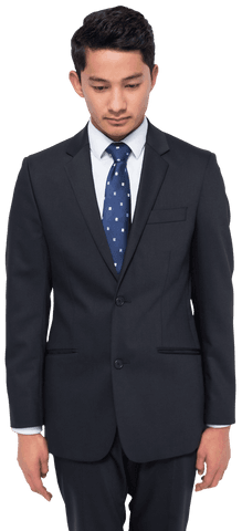 Sad Asian Businessman Looking Down on Transparent Background