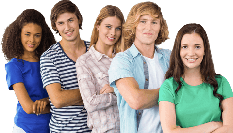 diverse happy college students with arms crossed on transparent background - Download Free Stock Videos Pikwizard.com