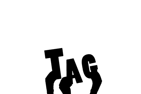 Hands grasping blank tag text on transparent background