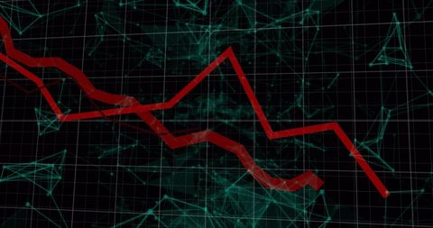 Red Financial Graph Indicates Declining Market Trends - Download Free Stock Images Pikwizard.com