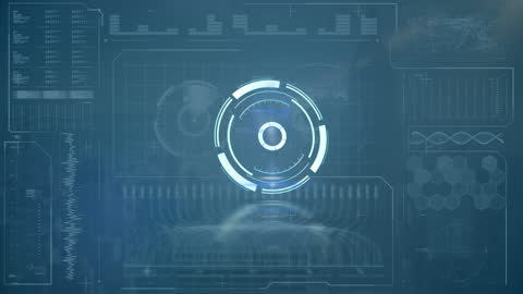 Futuristic Digital Interface with Rapid Clock Animation