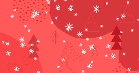 Abstract Red Christmas Background with Falling Snowflakes - Download Free Stock Images Pikwizard.com