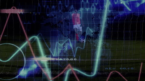 Digital Football Concepts Mixed with Financial Data Visualization