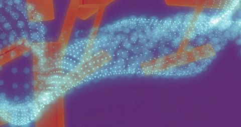 Luminous Particle Stream in Futuristic Abstract Space