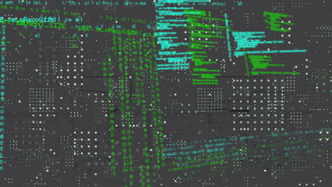 Futuristic Digital Circuit with Data Processing Animation