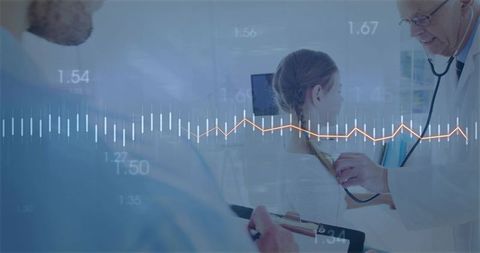 Doctor examines young patient with stethoscope in clinical setting