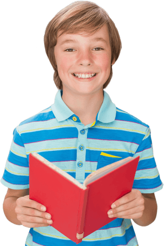 cheerful young student reading book with transparent background - Download Free Stock Videos Pikwizard.com