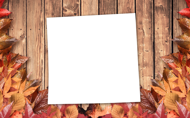 Transparent Center on Wooden Table With Autumn Leaves Frame - Download Free Stock Videos Pikwizard.com