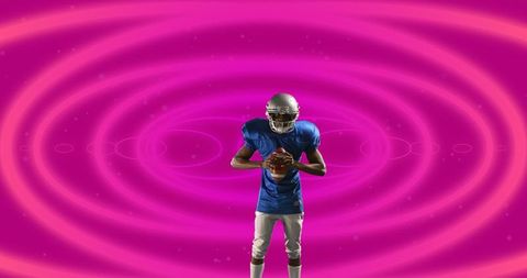 African American Rugby Player with Futuristic Circular Design - Download Free Stock Images Pikwizard.com
