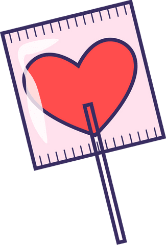 Red heart on ruler with transparent background