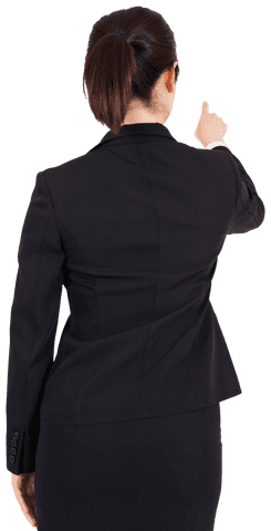 Businesswoman pointing at transparent background digital illustration
