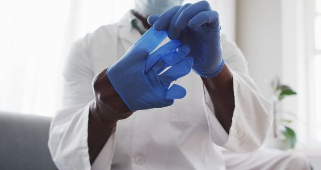 Medical Professional Putting on Protective Gloves in Clinic - Download Free Stock Images Pikwizard.com