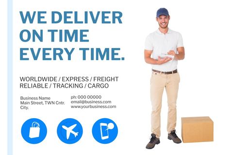 Reliable Courier Service Promoting Timely Worldwide Deliveries - Download Free Stock Templates Pikwizard.com