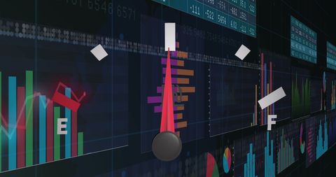 Data Visualization with Fuel Gauge Interface - Download Free Stock Images Pikwizard.com