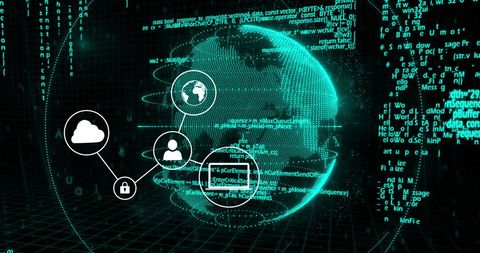 Global Digital Network with Secure Connections and Data Flow - Download Free Stock Images Pikwizard.com