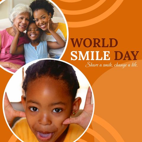 world smile day celebration with smiling diverse family - Download Free Stock Templates Pikwizard.com