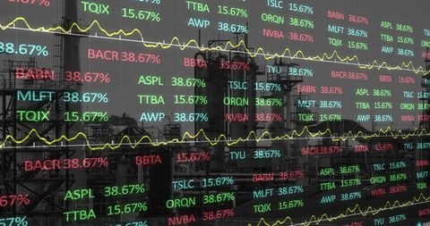 Construction industry and financial market data overlay
