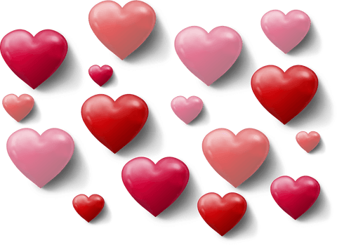 Floating Red and Pink Hearts on Transparent Background for Love Concepts - Download Free Stock Videos Pikwizard.com