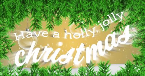 Festive Christmas Greeting with Evergreen Border