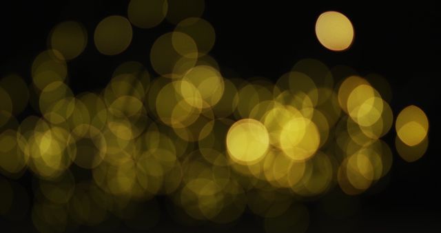 Glowing Yellow Fairy Lights Against Black Swirl in Bokeh Style - Download Free Stock Images Pikwizard.com