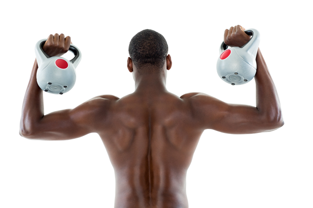 Transparent Background Rear View Shirtless Fit Man Lifting Kettlebells - Download Free Stock Videos Pikwizard.com