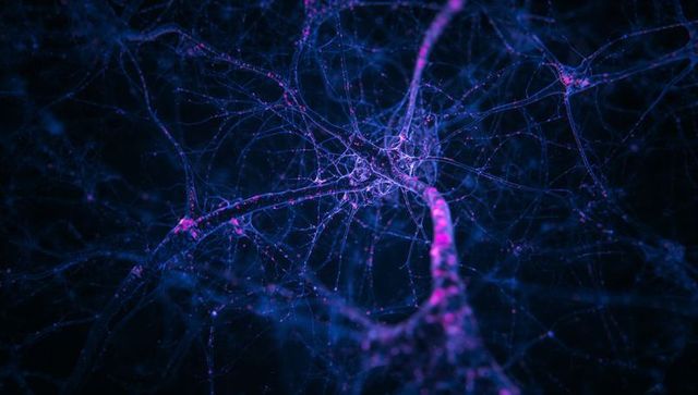 Glowing digital neural pathways illustration